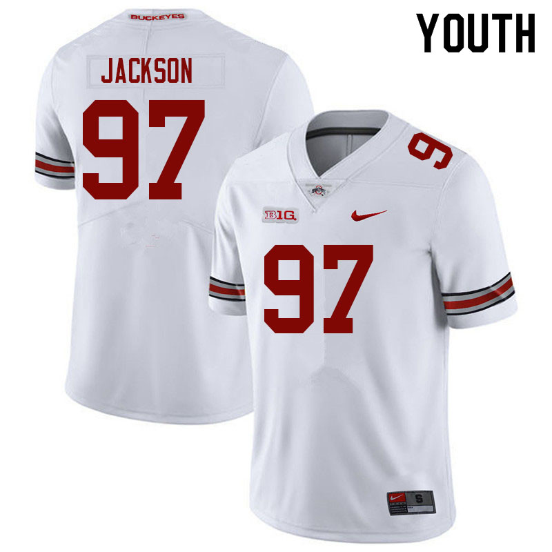 Youth #97 Kenyatta Jackson Ohio State Buckeyes College Football Jerseys Sale-White